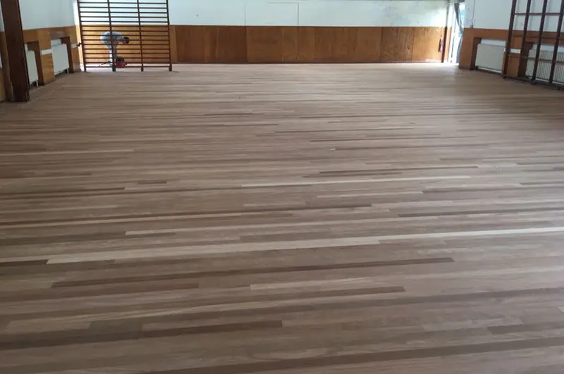 Floor sanded back to bare wood
