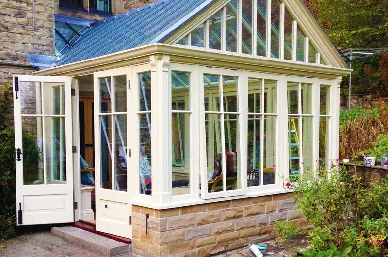 Conservatory and outhouse — painted